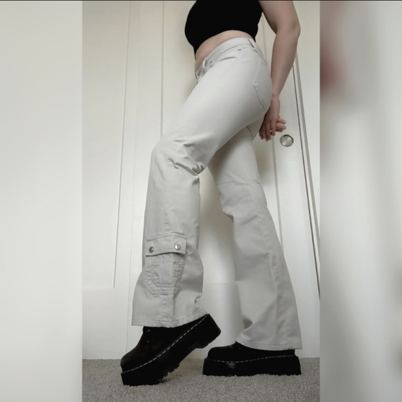 Vintage Y2K Low-Rise Bootcut Flare Cotton Denim Pants - Picture 1 of 5